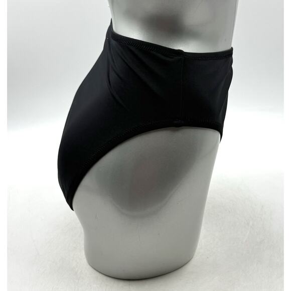 Jessica Simpson High Waist Swimsuit Bottoms Size Medium Black Solid Womens - Picture 2 of 5